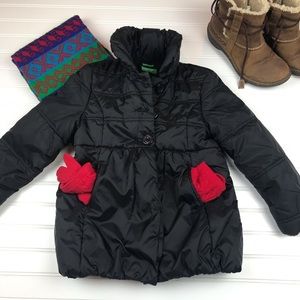 United Colors of Bettenon Black Puffer Coat